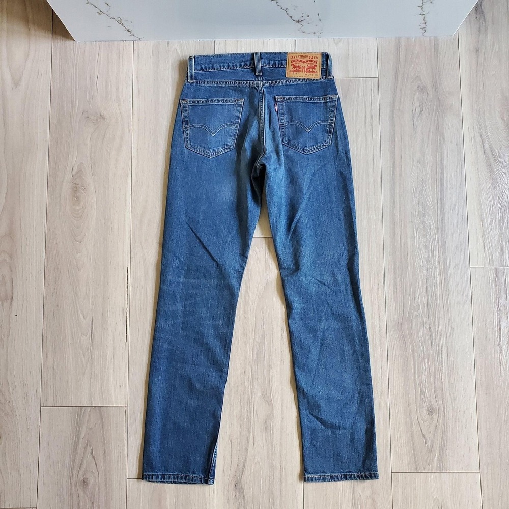 Levis 511 Jeans Mens 27x30 Blue Medium Wash Slim Skinny Stretch Denim Zip Fly
